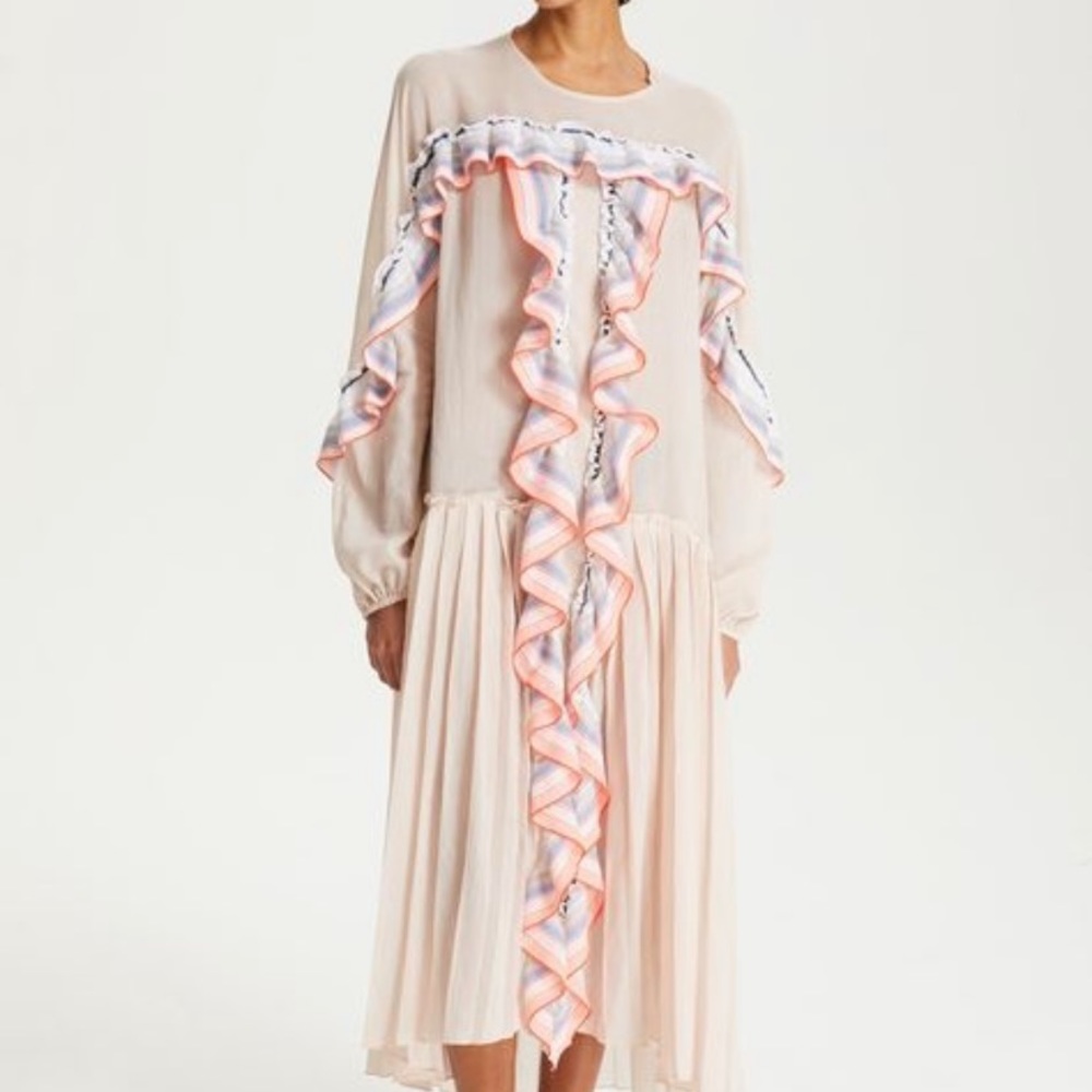 Lemons Zola Pleated Ruffle Dress